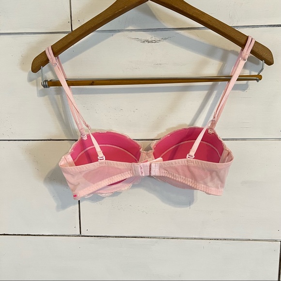 PINK Victoria’s Secret Light Pink Lace Multi-Way Demi Bra. Size 32C. - Picture 2 of 8